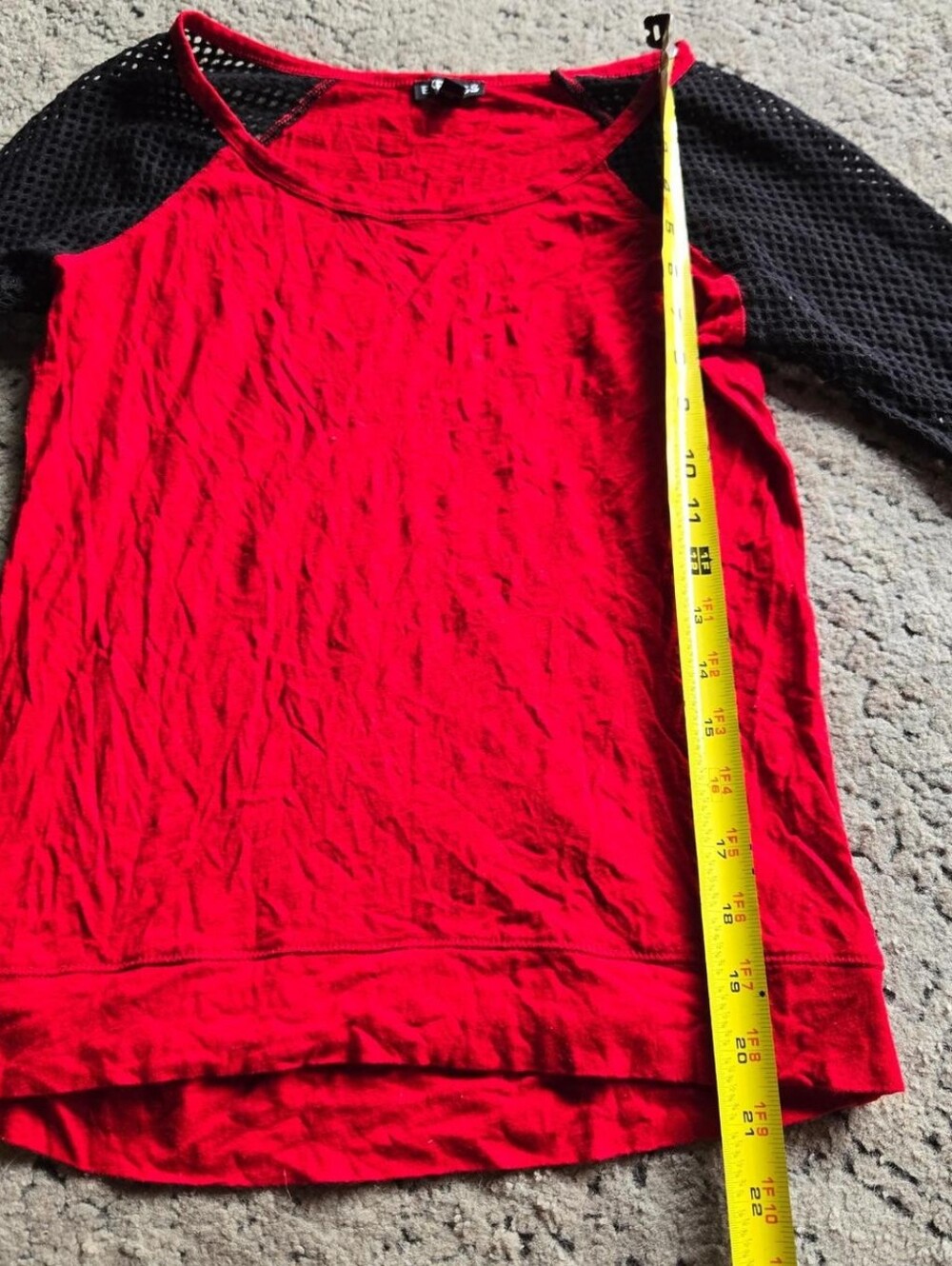 Express Punk Goth Fishnet Raglan Shirt - Picture 7 of 8